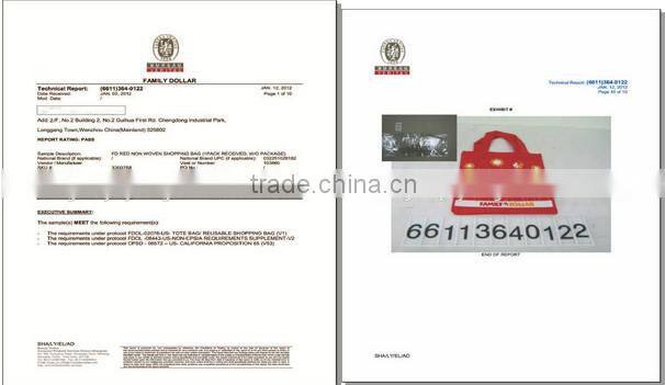 reusable recycle pp non woven material bag with film for shopping