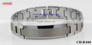 Hot sale new design and high quality fashion silver magnetic tungsten bracelet men's diamond inlay wholesale