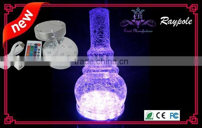 Multi-color led bottle light base 4 inch led coaster with RGB remote control