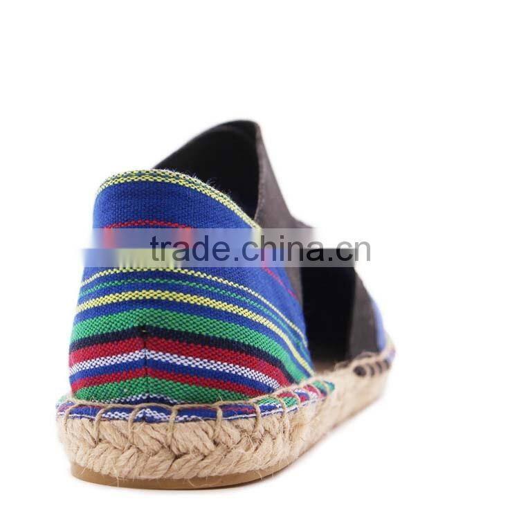 ethnic trend slip on fashion hemp shoe jute sole ladies flat shoes women shoes 2016 espadrille