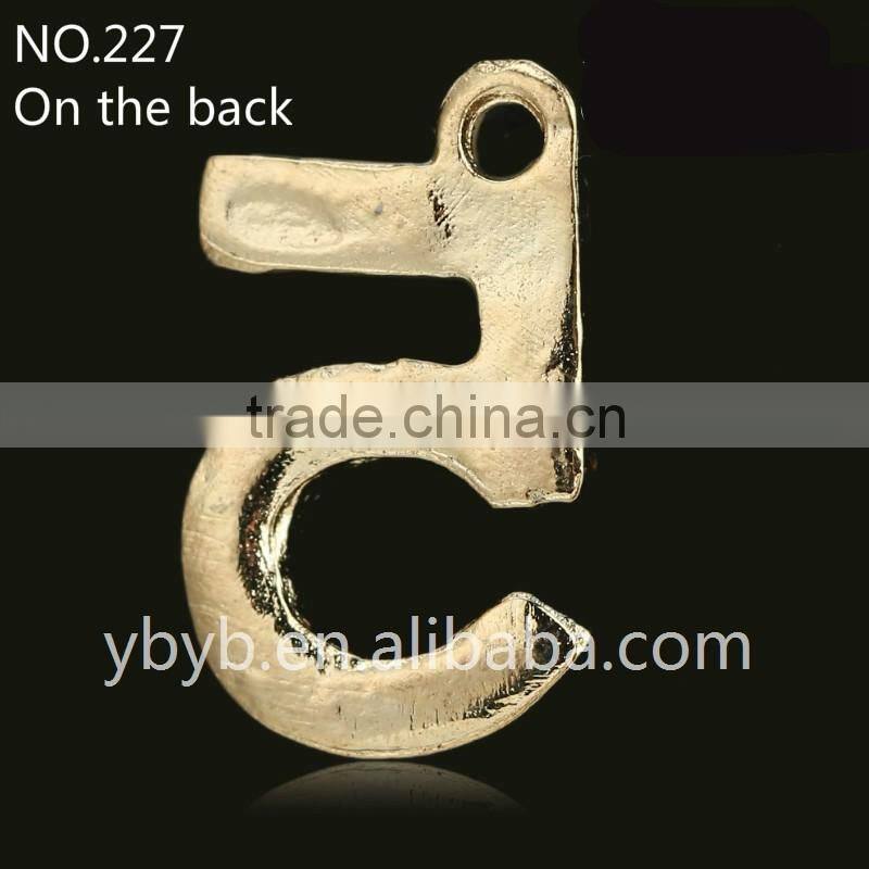 number 5 shape diamond embellishment pendant for bag accessory
