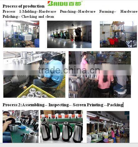 Baidu FactoryElectrical Applaince Double Layer Spray Paint Stainless Steel Hot Water Electric Kettle popular in Vietnam Thailand