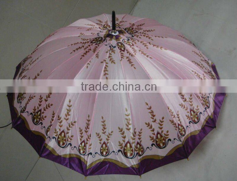 wholesale umbrella,satin umbrella,flower pattern umbrella