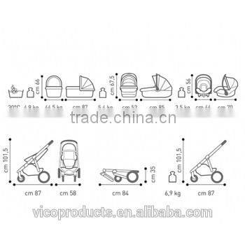 2016 mutifunction luxury lightweight baby stroller 3 in 1 with carrycot and carseat