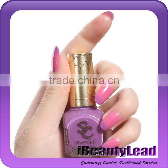Heat sale color changing nail polish chameleon nail polish with 12 different colors