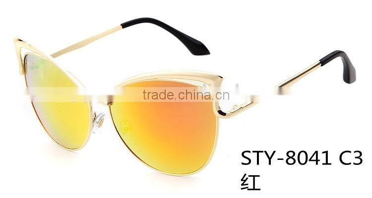 2015 lastest brand cat eye style silkscreen printing for sunglasses
