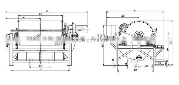 Wet type iron sand permanent magnetic separator machine