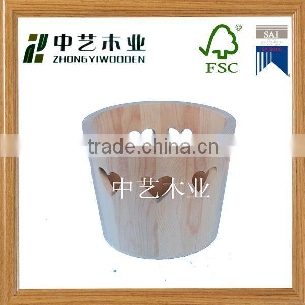 home decor antique primitive wood wooden snack bucket