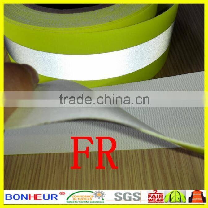 Fluorescent Flame retardant reflective trim tape