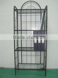 Iron wire open 4 tier stainless steel file document shelf PF-E648