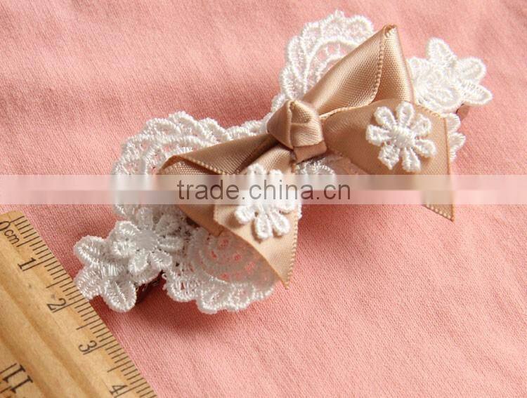 MYLOVE fashion bow barrette with white lace vintage hair jewelry