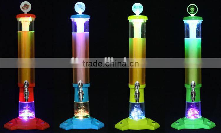 Promotional tabletop beer tower dispenser, ice tube beer dispenser