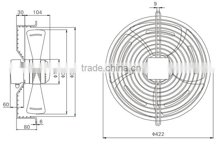 450mm refrigerator condenser fan motor for cooling