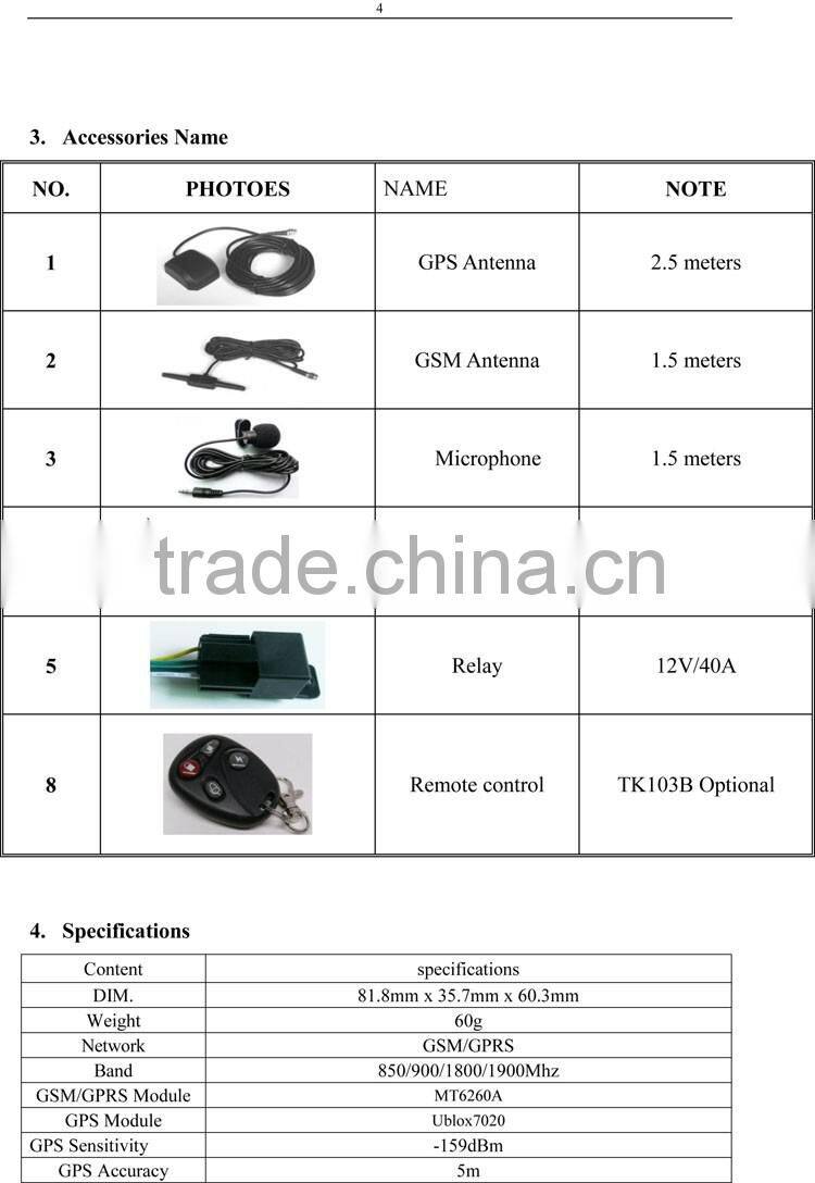 vehicle GPS tracking car security system XY-103B