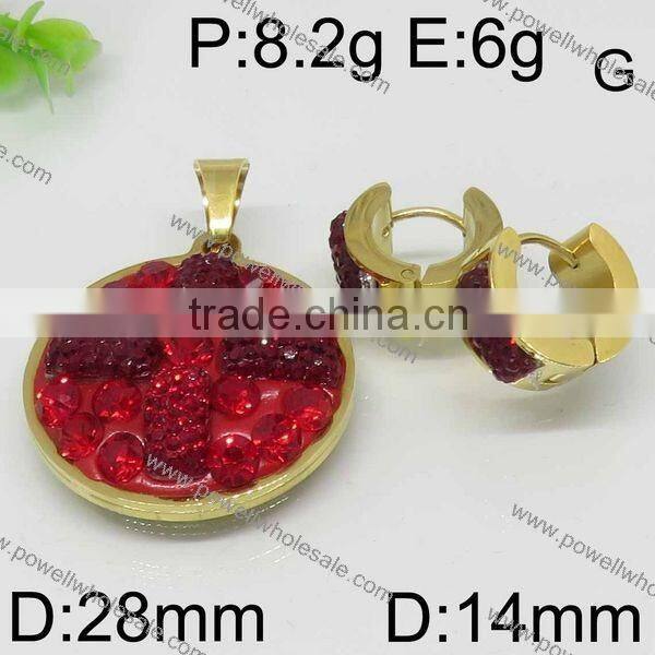 Fashion deisgns round shape gold pated jewelry set wholesale thailand