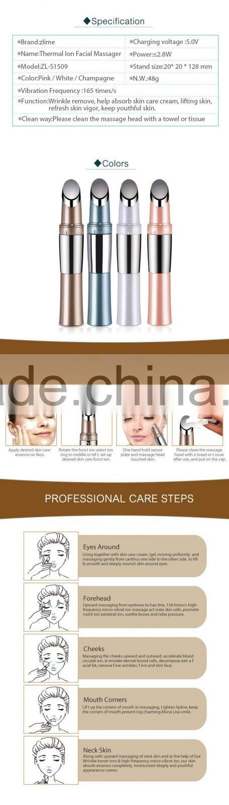 Popular vibrating portable Thermal lon Facial Massager