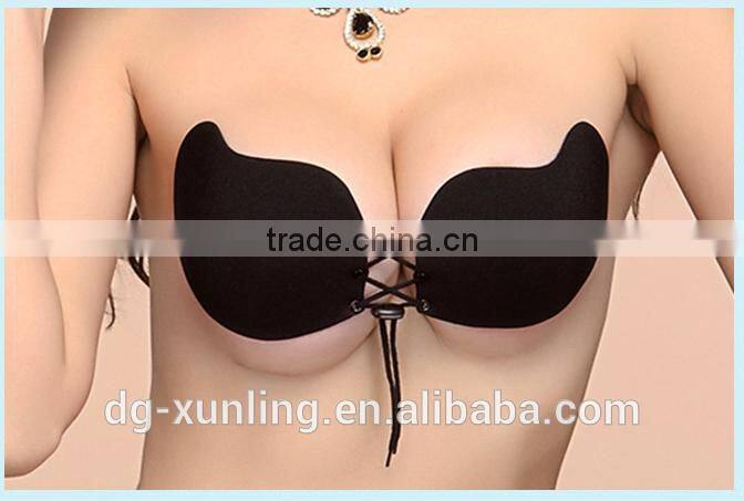 Sexy woman Push Up Self-Adhesive Silicone Bust Front Closure Strapless Invisible bra Wholesale