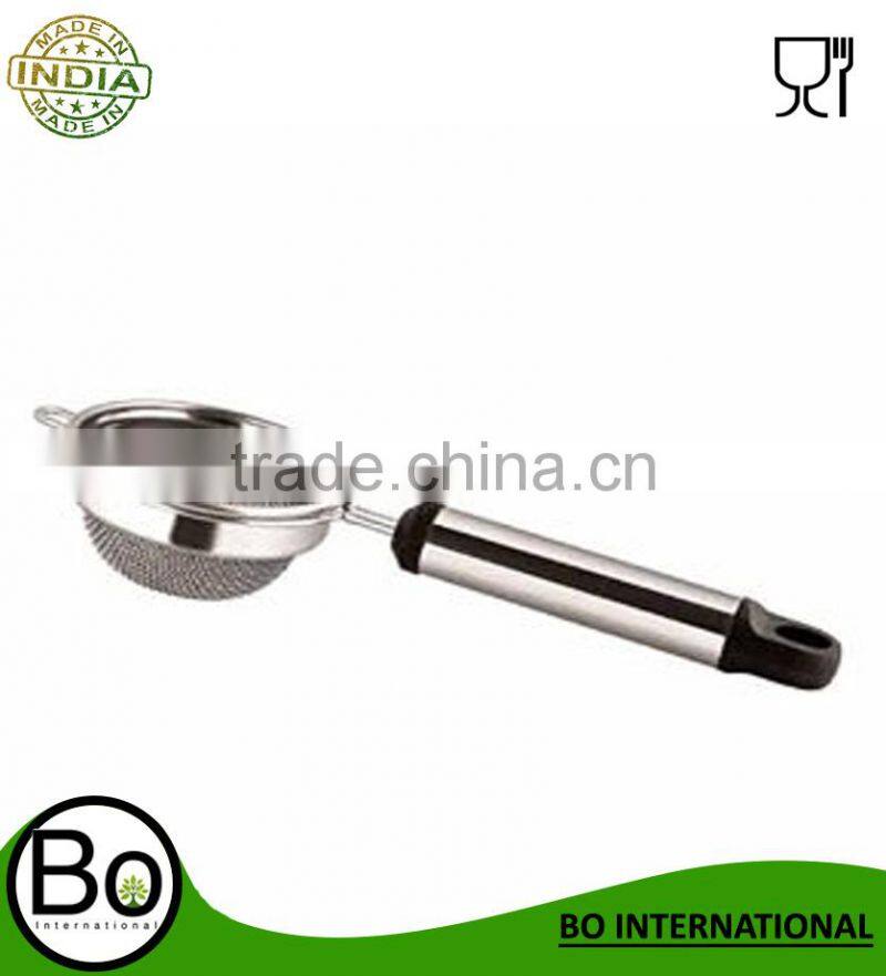 Stainless Steel Pipe Handle Double Mesh Tea/Coffee Strainer Small 7cm