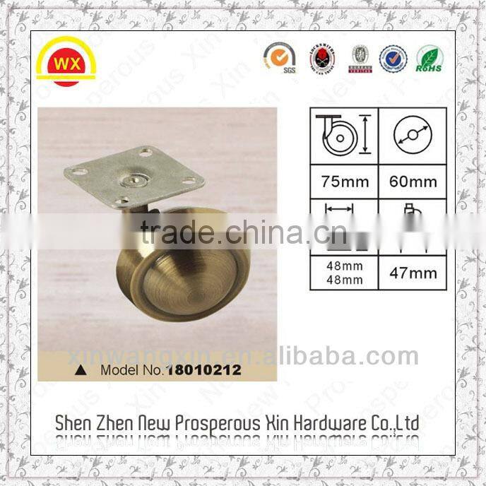 Top quality furniture wheels brass cup caster