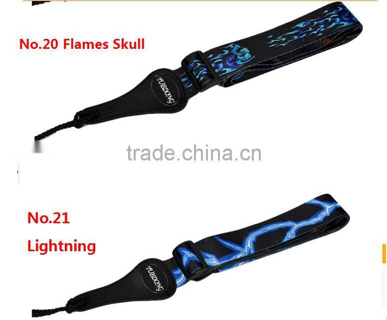 SGS 50*2mm heat transfer flame ukulel belt / guitar strap