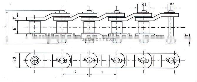 Heavy duty cranked link transmission chain 2512