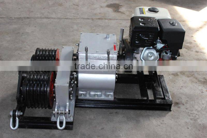 Fast Speed Double Drum Gasoline Engine Cableway Pulling Winch