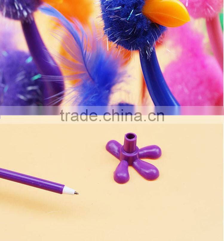 promotional wholesale cheap funny cartoon school office stationery mini plastic ostrich roller ball point pen