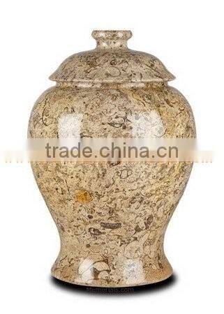 DECORATIVE FOSSIL MARBLE CREMATION URNS