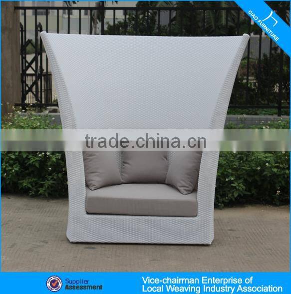 Garden furniture large rattan sofa chair with ottoman 4307