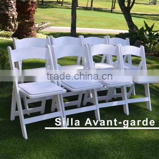 white wooden padded folding chair, used wedding folding chairs