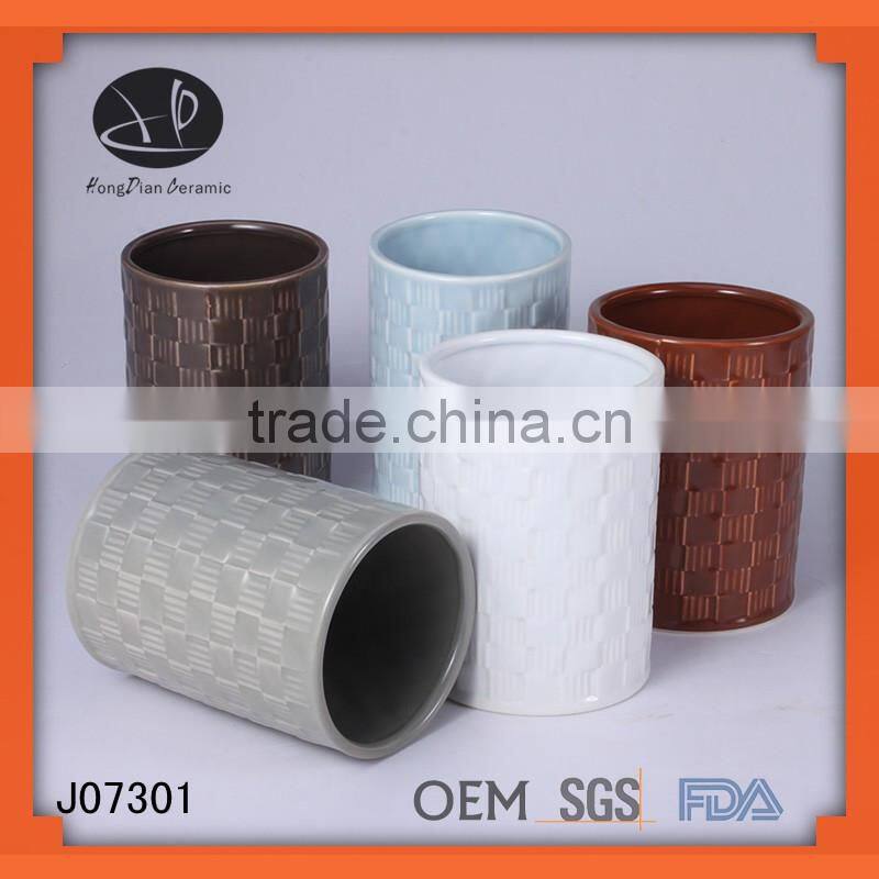 Professional manufactory ceramic brush pot,ceramic storage jar,canister