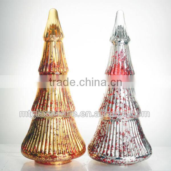 2014 fasion electric gold tall glass candle holder