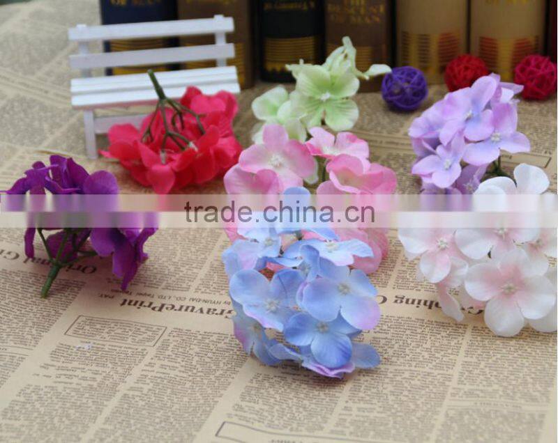 Silk artificial hydrangea flower heads fake flower for celebration