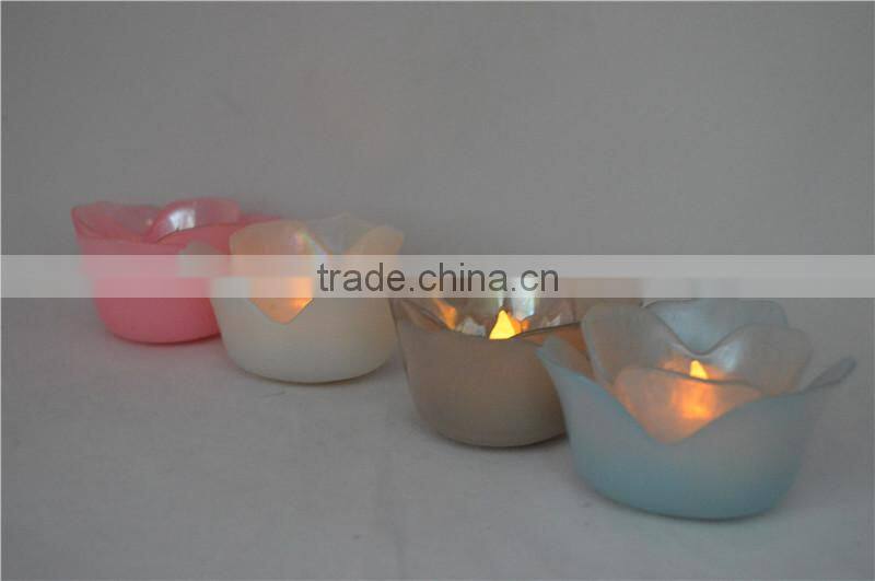 flower pink candle holder for gift and holidays