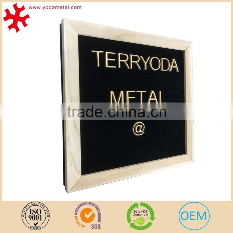 Changeable Letter Menu Board with Oak Frame, Black Felt, 10X10 inches