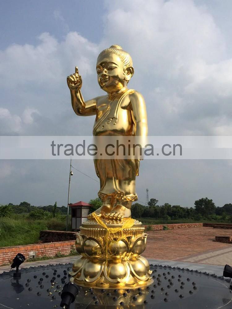 High quality home decor metal crafts bronze baby buddha statue