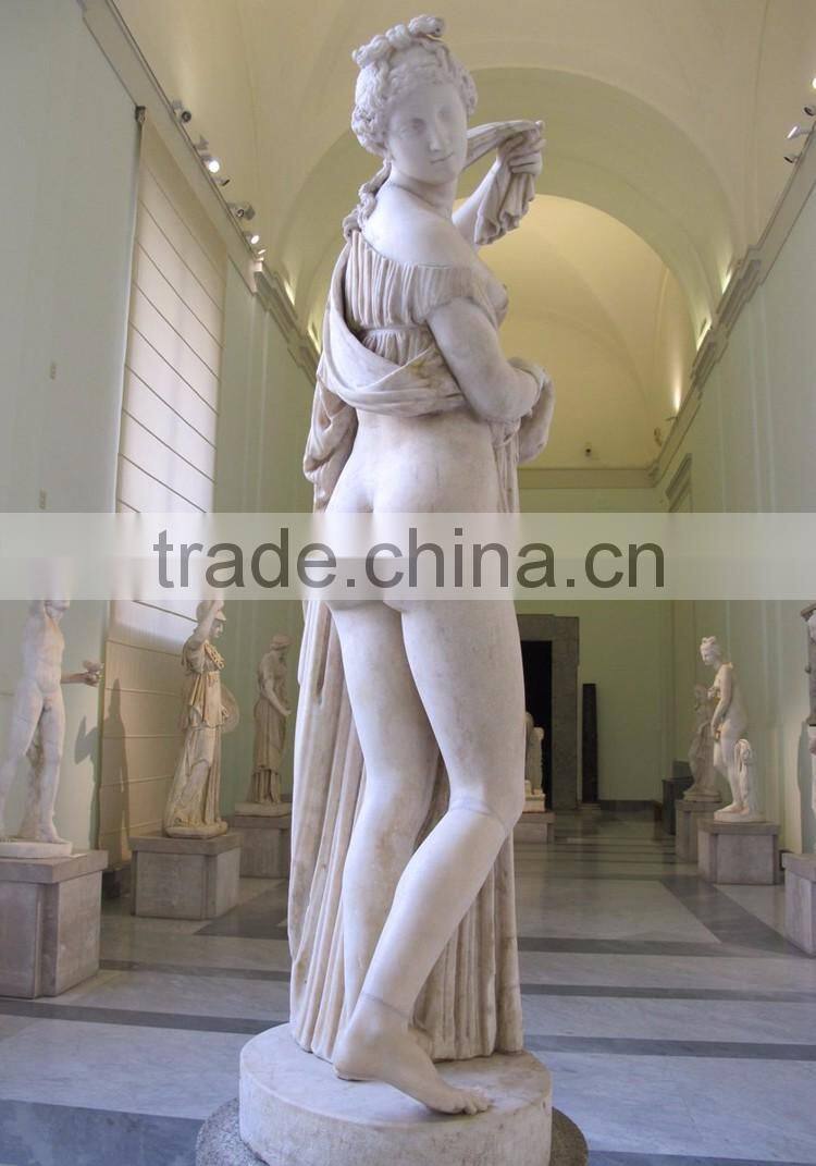 outdoor garden decoration white stone greek lady statue sculpture