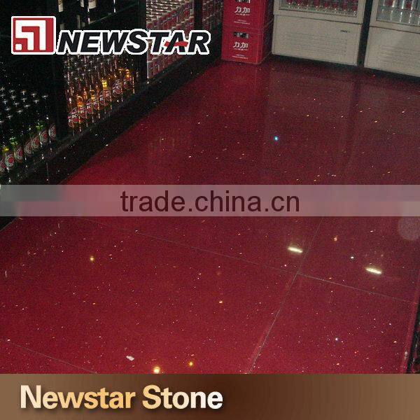 Polished red shimmer starlight quartz stone