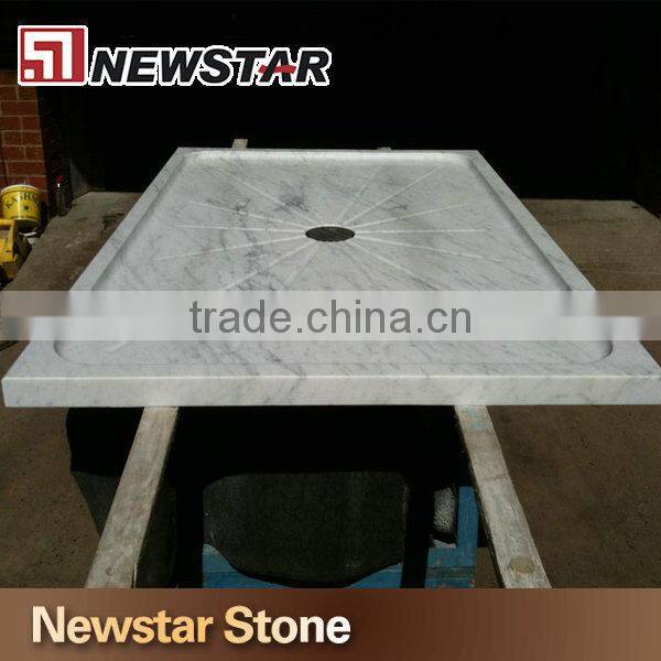 Cararra white marble shower tray, stone shower base