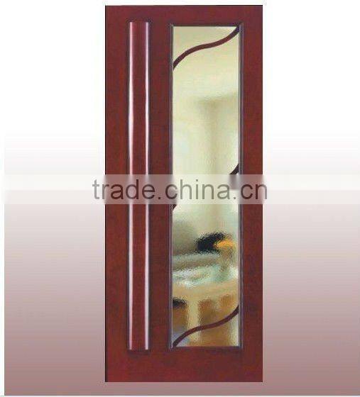 mordern glass insert wood interior door