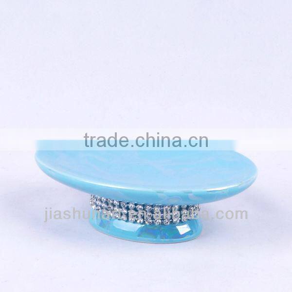 Natural Handmade Ceramic Blue Soap Dish