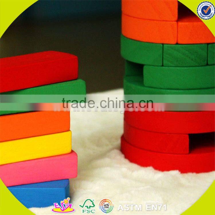 wholesale colorful baby stacking blocks wooden promotional bricks toy top fashion wooden baby stacking blocks toy W13D119
