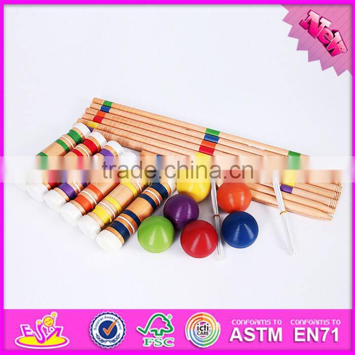 2016 wholesale outdoor children wooden 6-player croquet W01A167