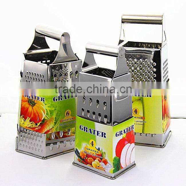 HH0034 6-sided Stainless Steel Red Multi-purpose coconut Grater