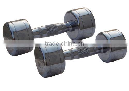 Chrome dumbbell with rubber ring