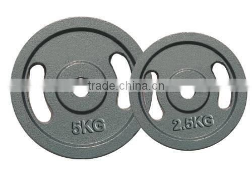 Hammertone bumper plates with two handle holes