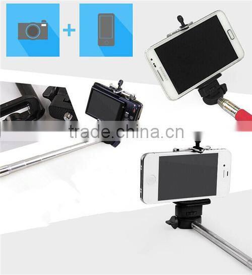 2014 new extendable mobile phone selfie stick with blue tooth remote shutter