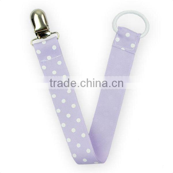 Wholesale Baby Pacifier Clips Customize Ribbon Chain Baby Pacifier Clip Holder