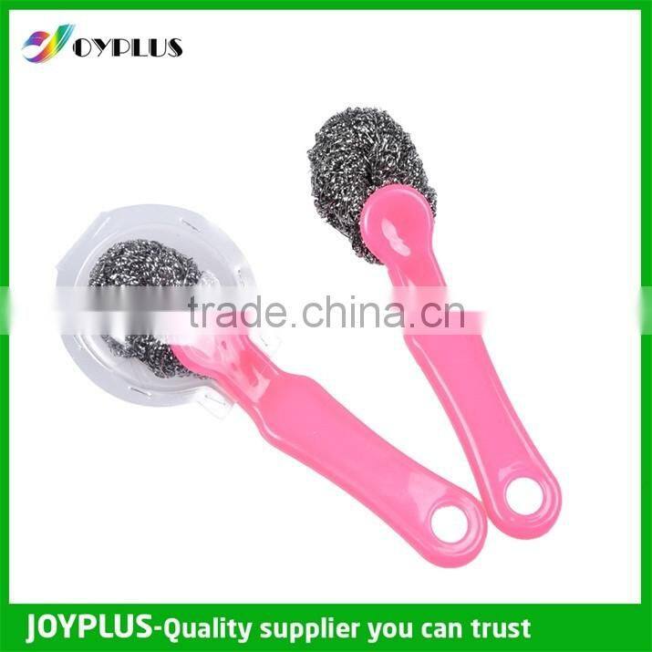 New Designed Stainless Steel Scourer Ball With Plastic Handle