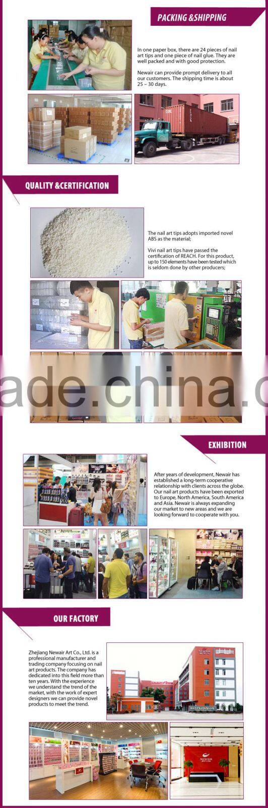 Professional Painted UV gel tips with double-sided tape nail art tips